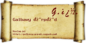 Galbavy Árpád névjegykártya
